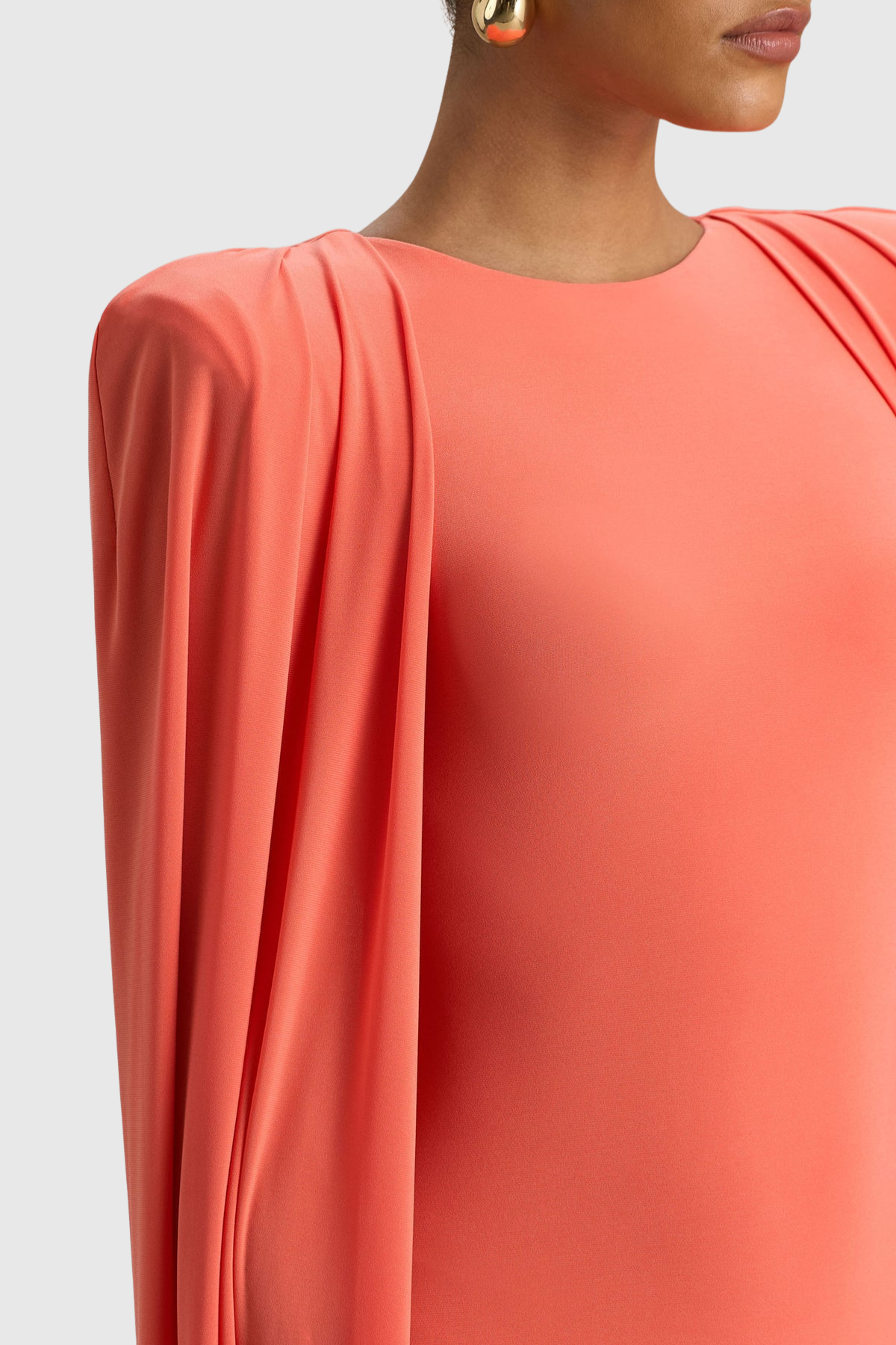 Amory Cape Sleeve Maxi Dress - Orange