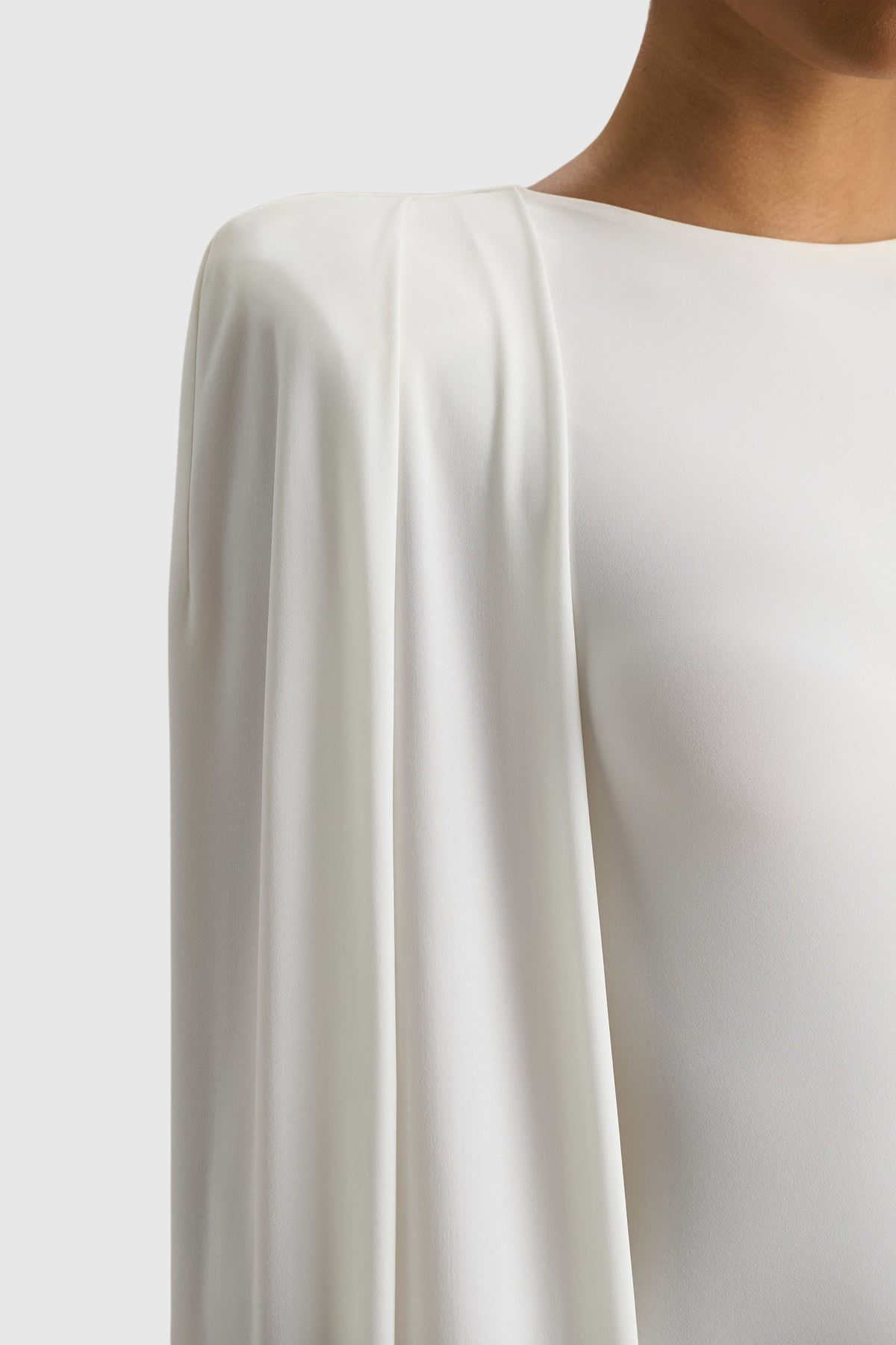 Amory Cape Sleeve Maxi Dress - White