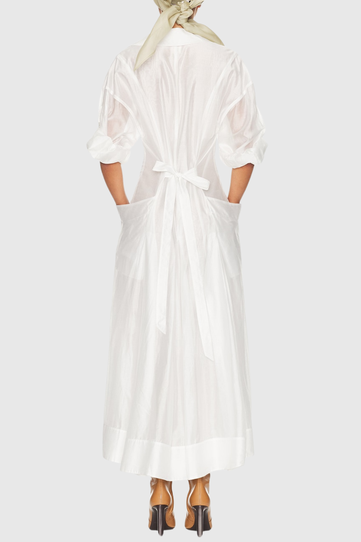 Amosa Pocket Panel Maxi Shirtdress - White