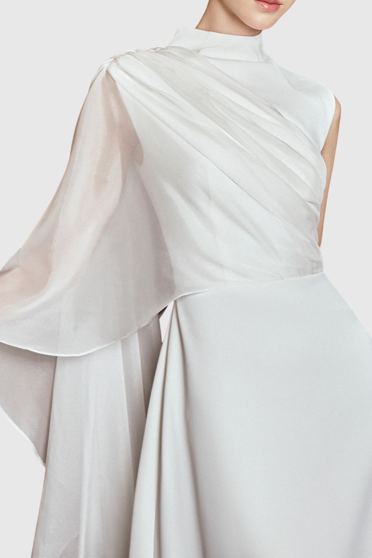 Amouk Asymmetric Shawl Midi Dress