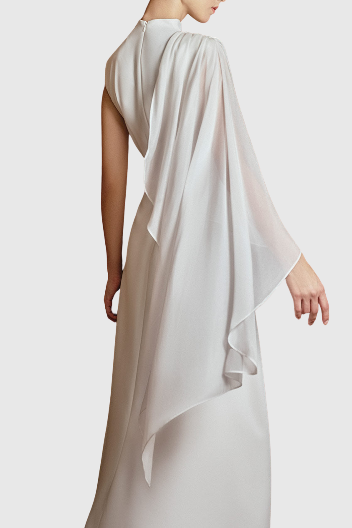 Amouk Asymmetric Shawl Midi Dress
