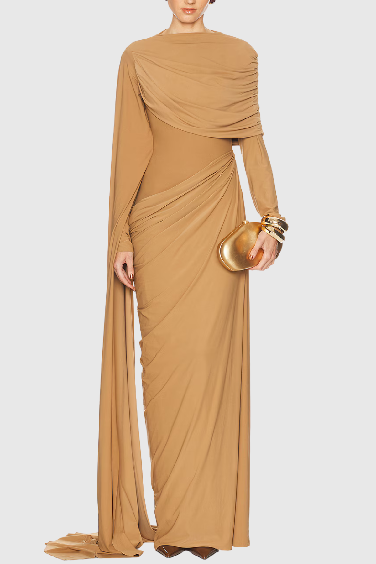 Anaise Asymmetric Draped Maxi Dress