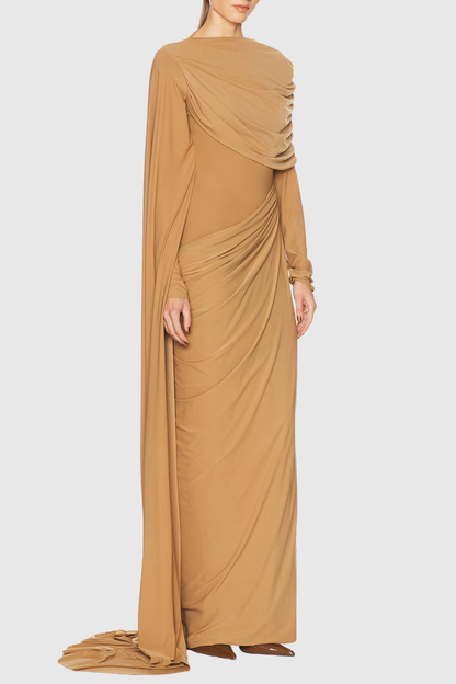 Anaise Asymmetric Draped Maxi Dress