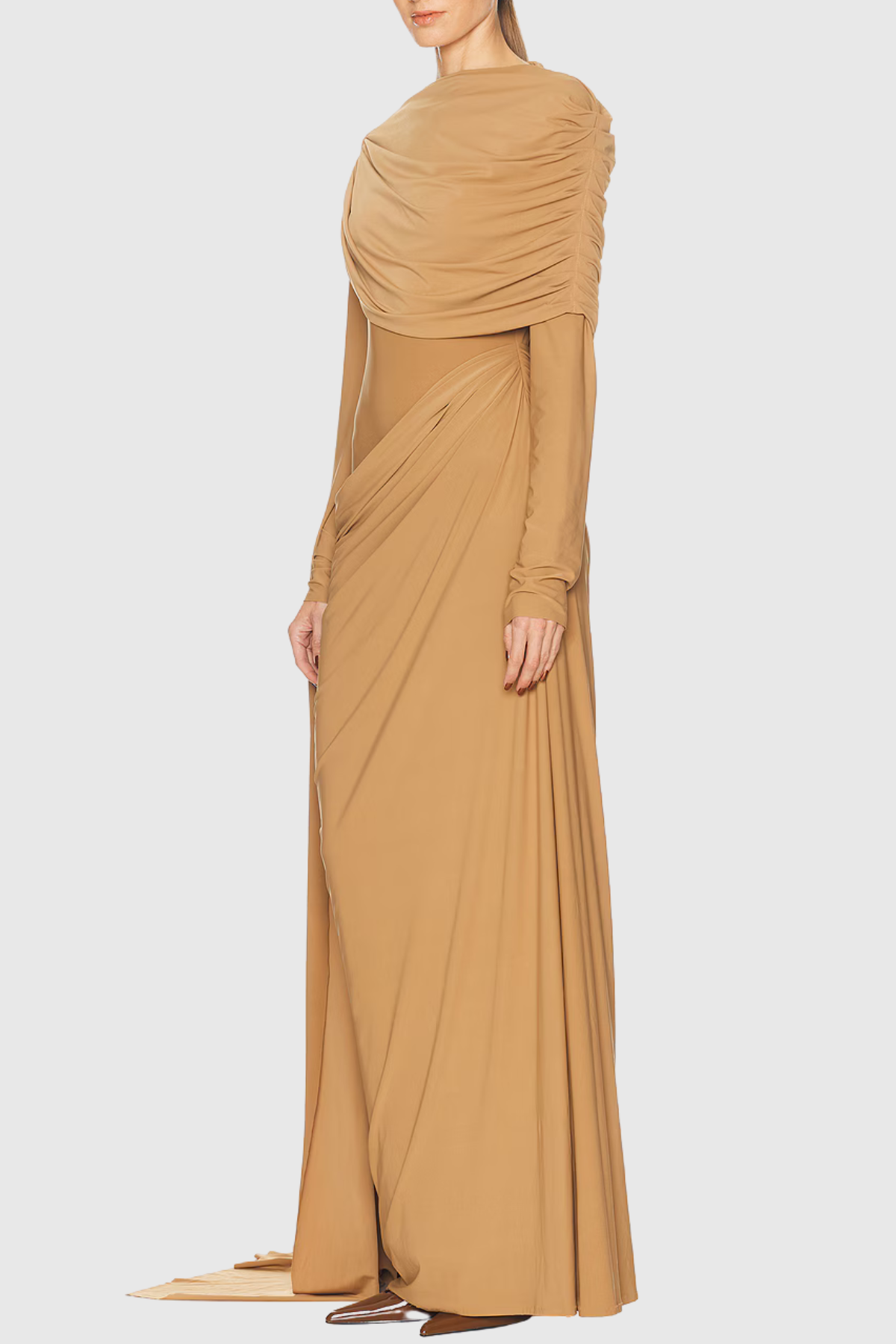 Anaise Asymmetric Draped Maxi Dress