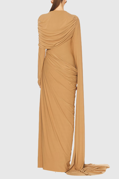 Anaise Asymmetric Draped Maxi Dress