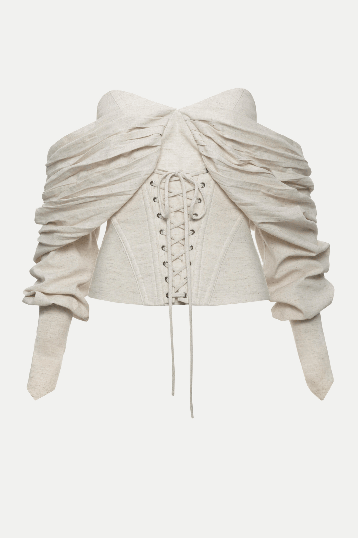 Andaia Off Shoulder Lace Up Corset Top-Black