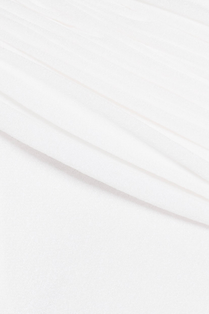 Andersa Asymmetric Draped Maxi Dress - White