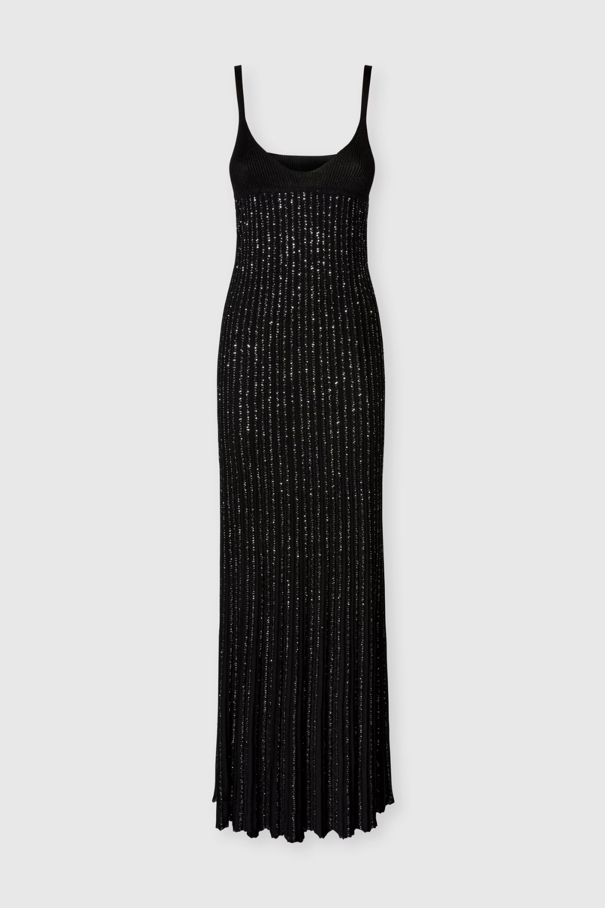 Anderso Sequin Knit Maxi Dress - Black