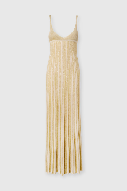Anderso Sequin Knit Maxi Dress - Gold