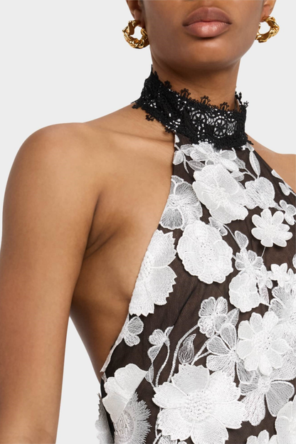 Anett Halter Floral Embroidered Midi Dress