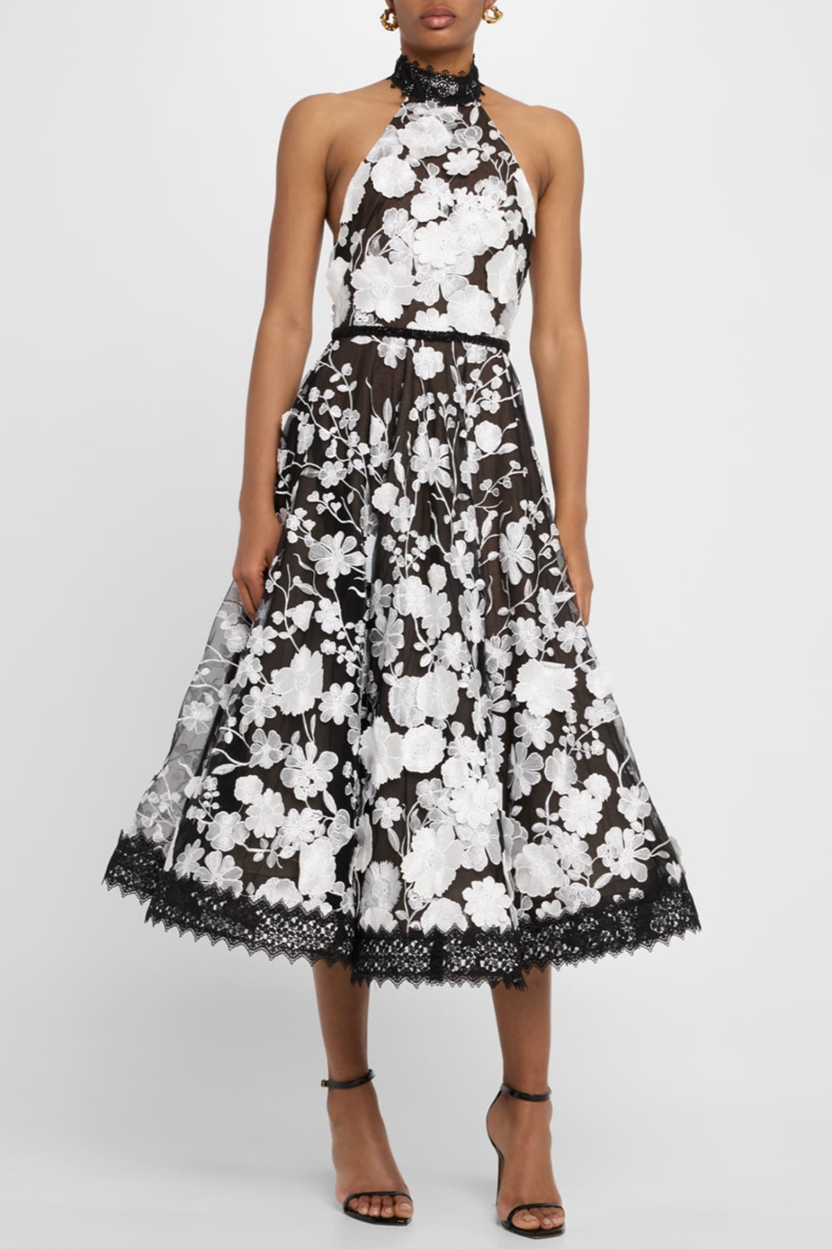 Anett Halter Floral Embroidered Midi Dress