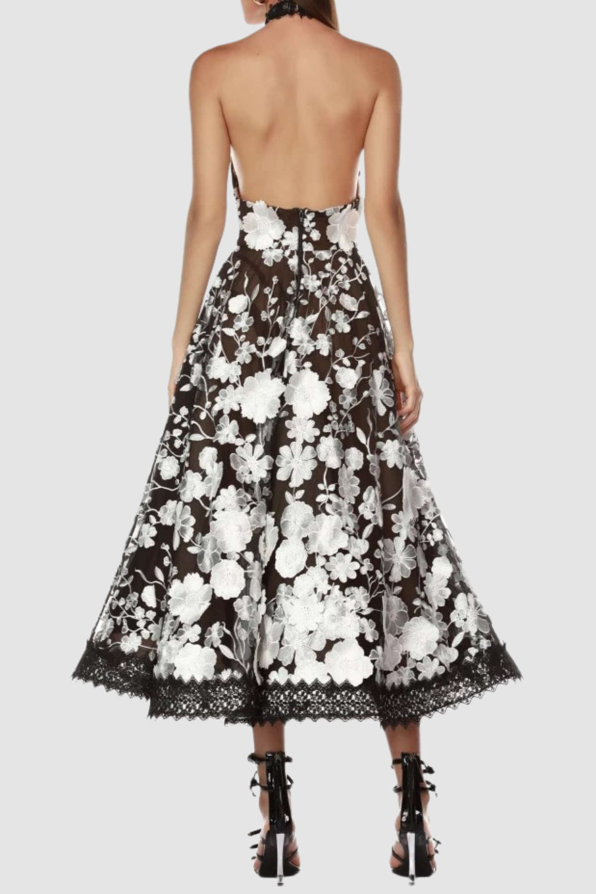 Anett Halter Floral Embroidered Midi Dress