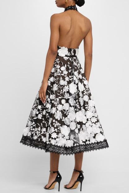 Anett Halter Floral Embroidered Midi Dress