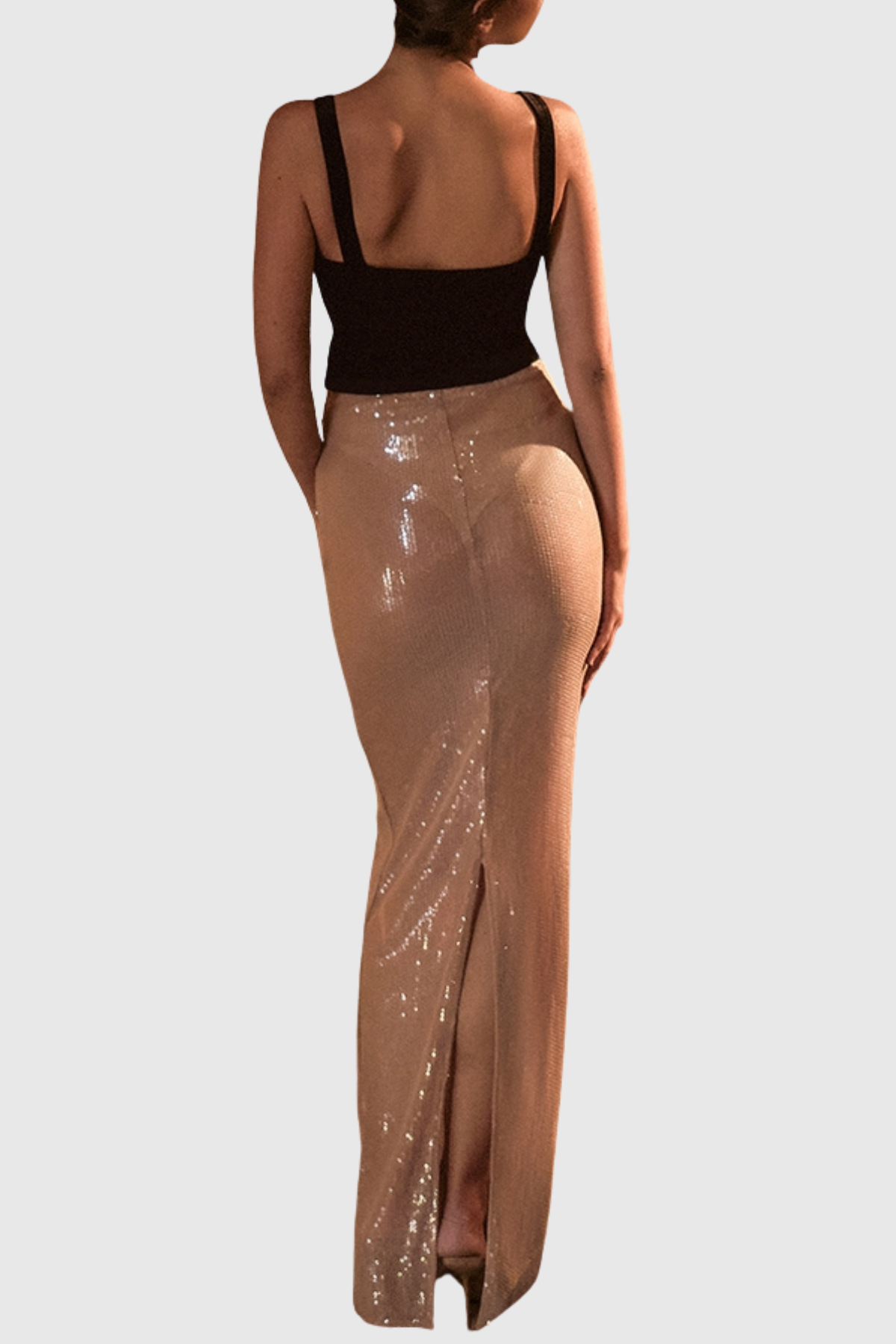 Aniceta Sequin Contrast Corset Maxi Dress