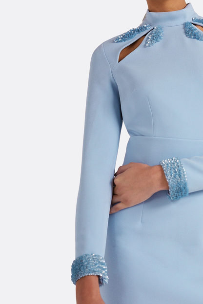 Anise Sequin Embellished Cutout Mermaid Maxi Dress - Blue