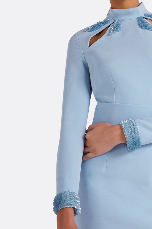 Anise Sequin Embellished Cutout Mermaid Maxi Dress - Blue