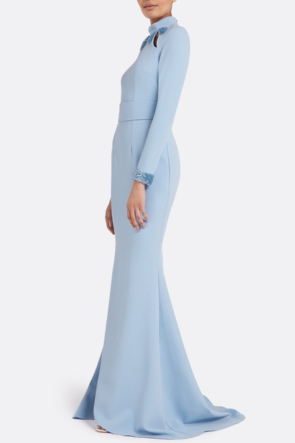 Anise Sequin Embellished Cutout Mermaid Maxi Dress - Blue
