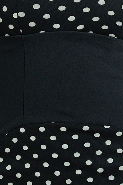 Ankia Off Shoulder Polka Dot Maxi Dress - Black