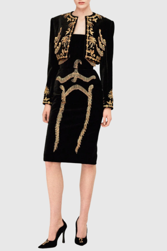 Annabet Strapless Embroidered Mini Dress