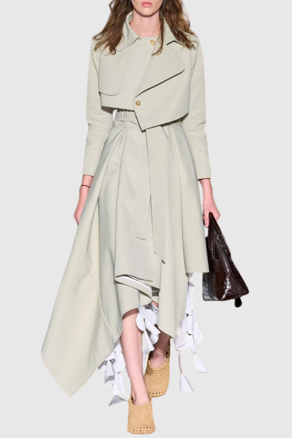 Annale Asymmetric Double Breasted Trench Coat