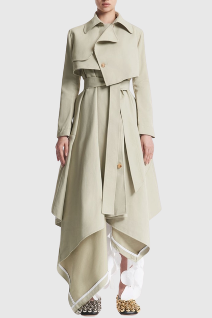 Annale Asymmetric Double Breasted Trench Coat