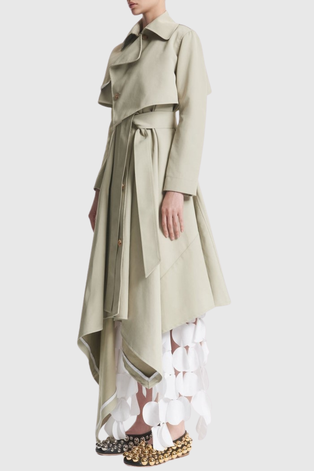 Annale Asymmetric Double Breasted Trench Coat