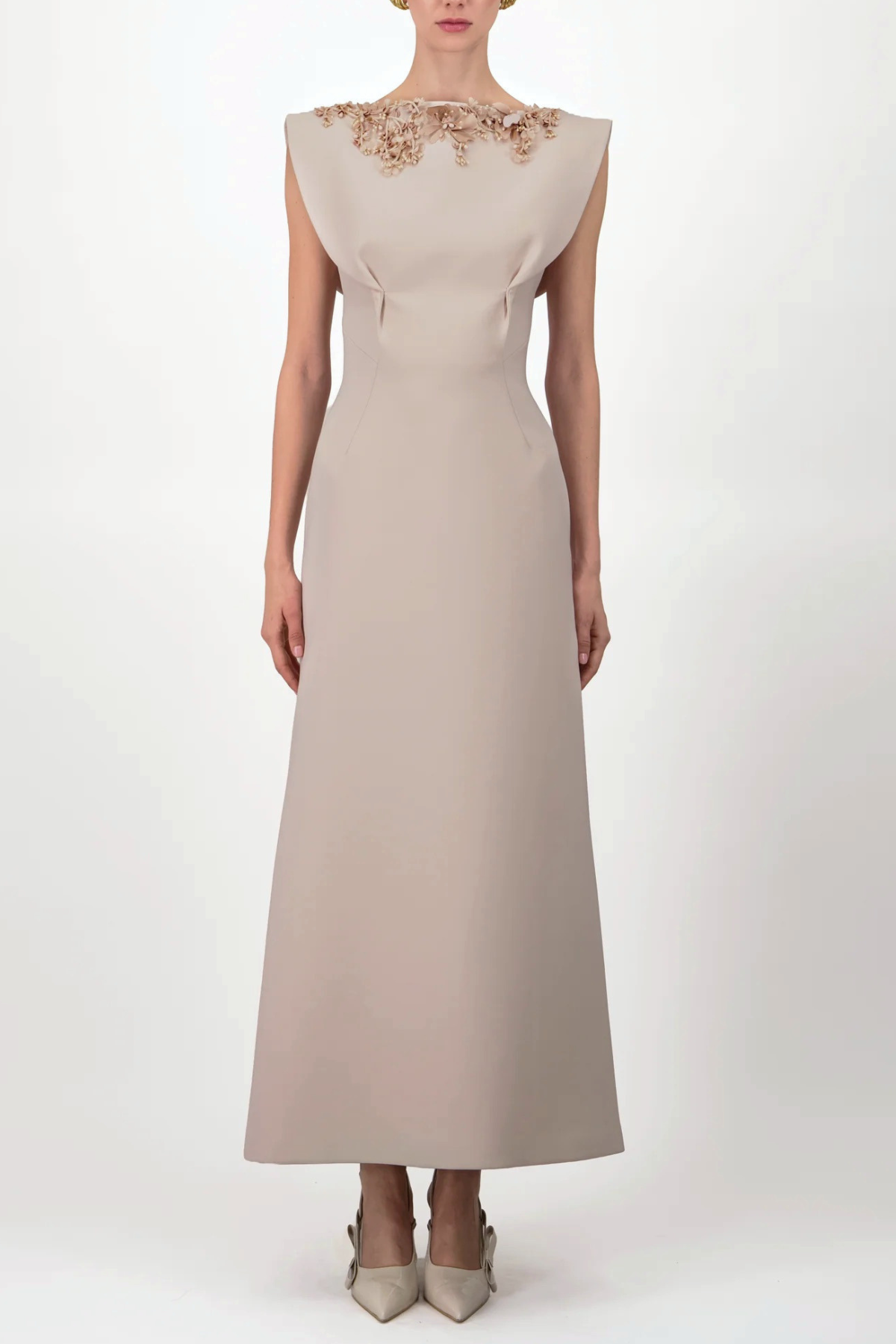 Anousha Floral Appliqué Sleeveless Maxi Dress