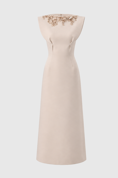 Anousha Floral Appliqué Sleeveless Maxi Dress