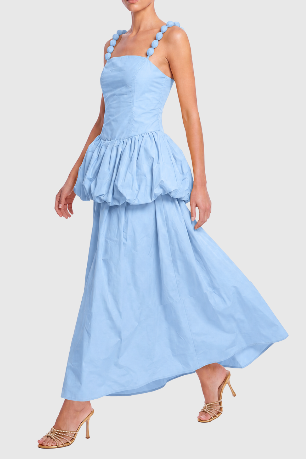 Antigoa Puffy Maxi Dress - Blue