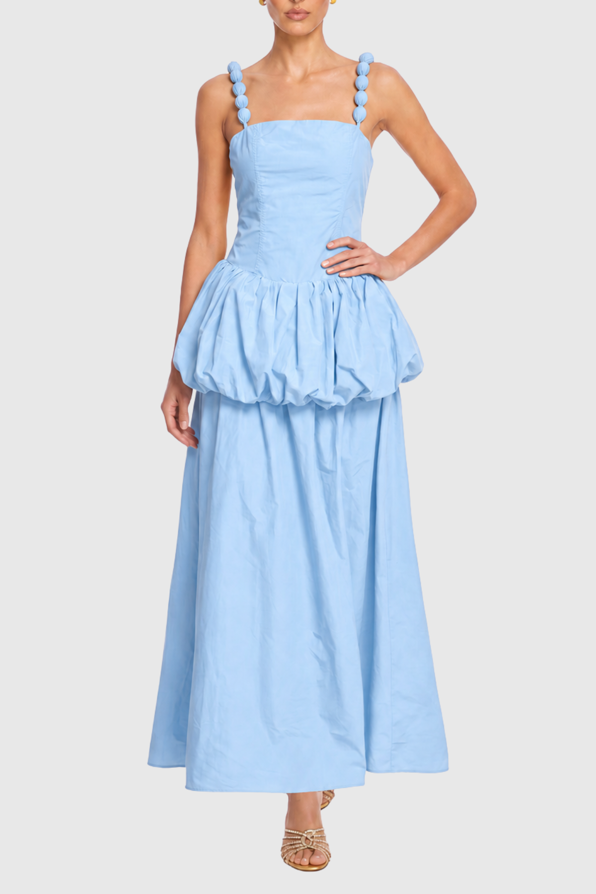 Antigoa Puffy Maxi Dress - Blue