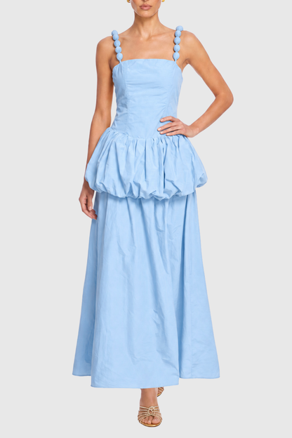 Antigoa Puffy Maxi Dress - Blue