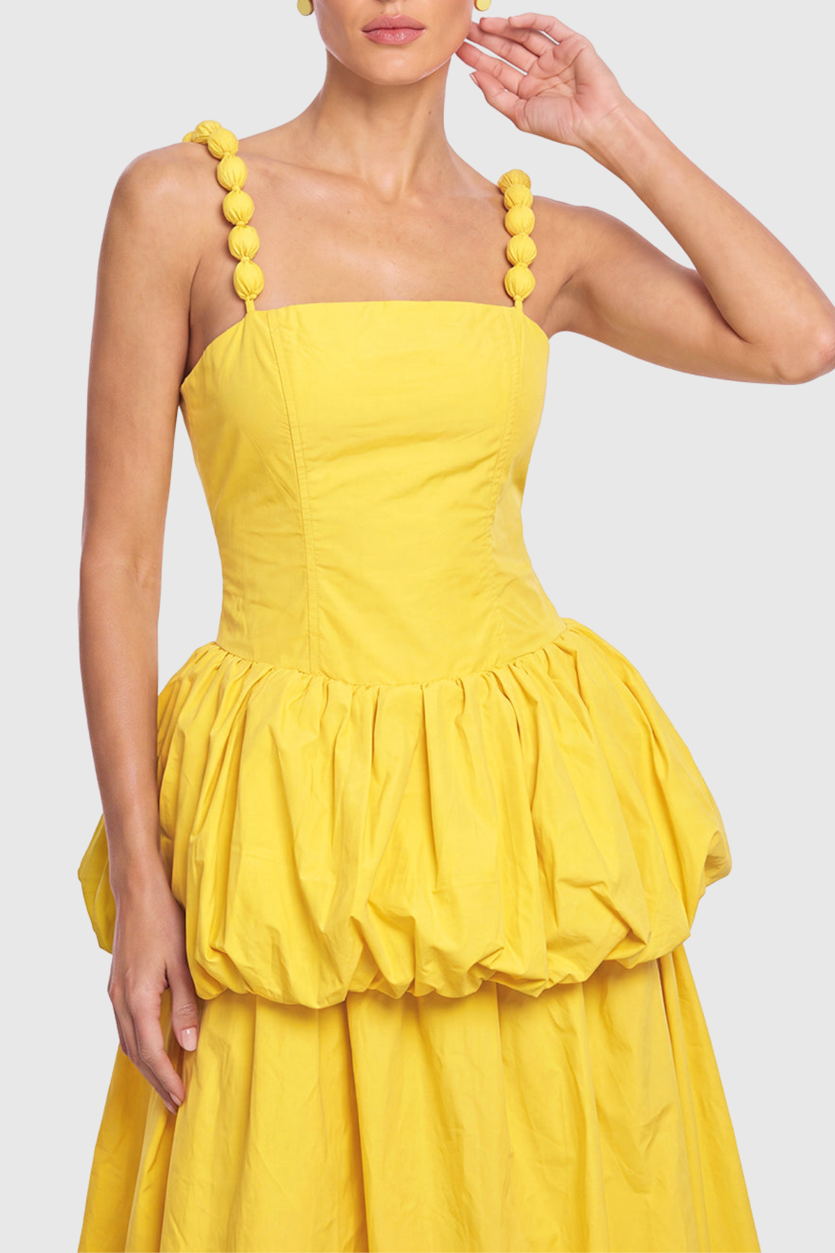 Antigoa Puffy Maxi Dress - Yellow