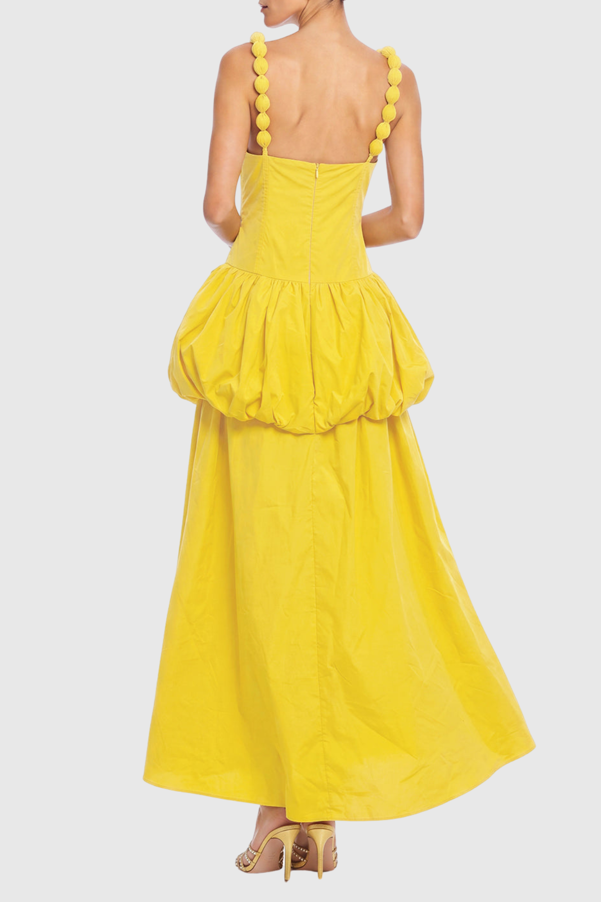 Antigoa Puffy Maxi Dress - Yellow