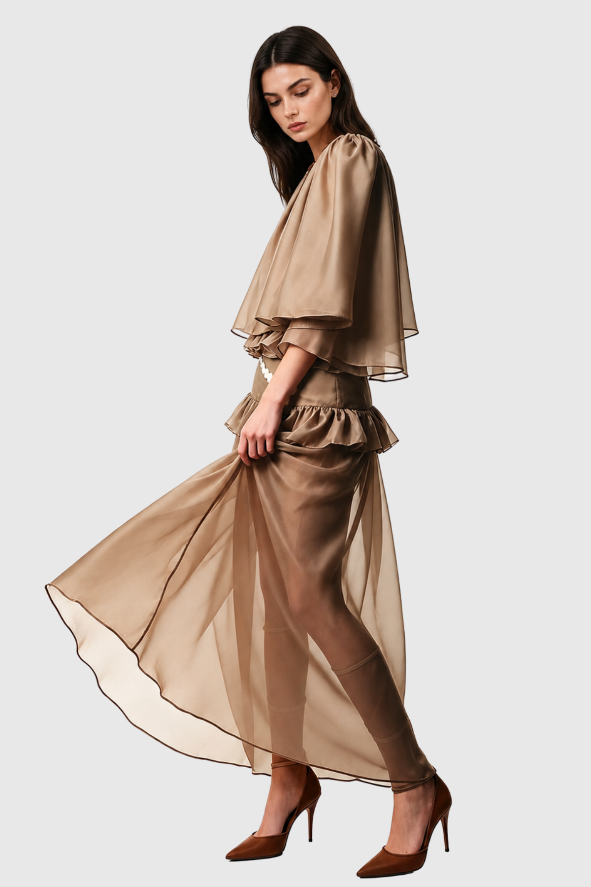 Aoiya Ruffle Top & Maxi Skirt Set
