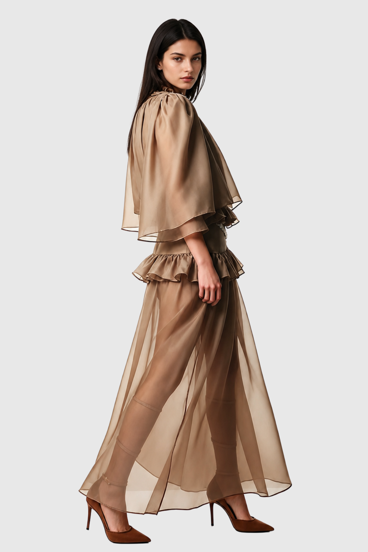Aoiya Ruffle Top & Maxi Skirt Set