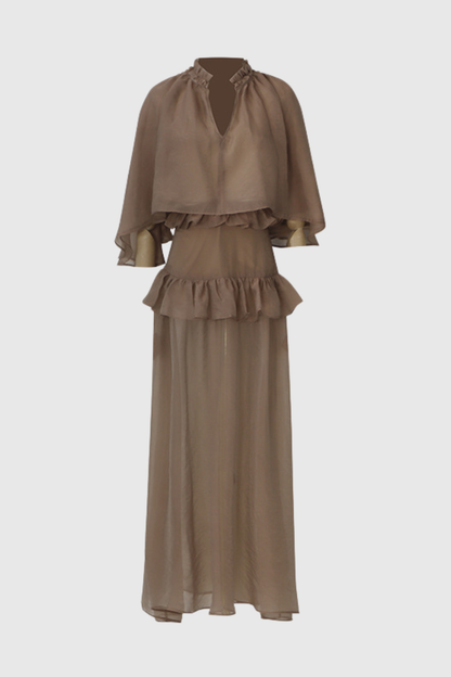 Aoiya Ruffle Top & Maxi Skirt Set