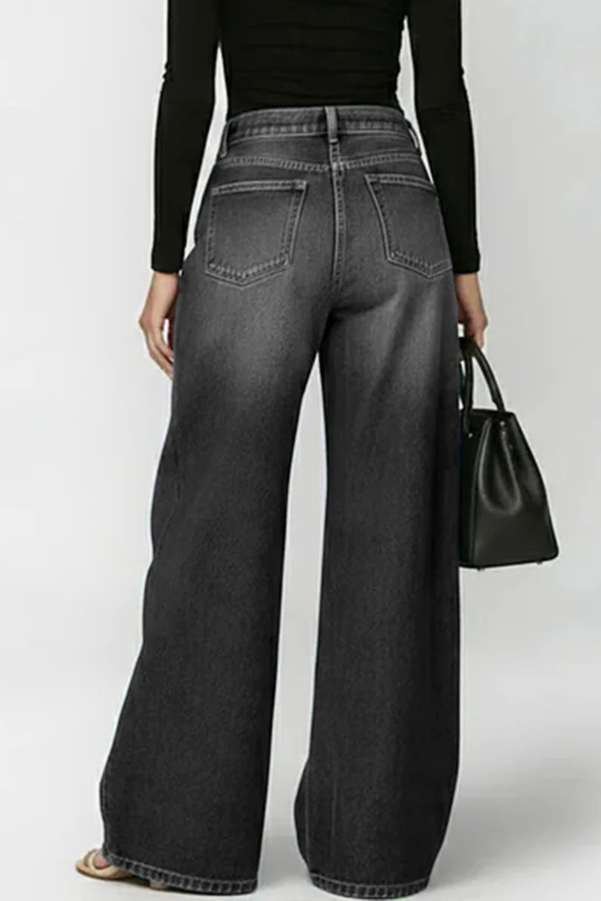 Aolbya Eyelets Jeans - Black