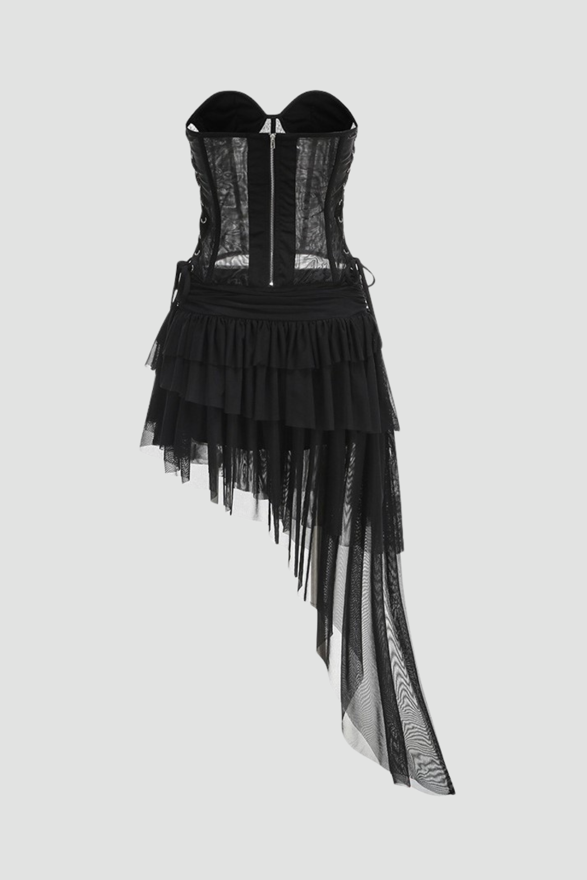 Apollo Mesh Corset Asymmetric Two Piece Set