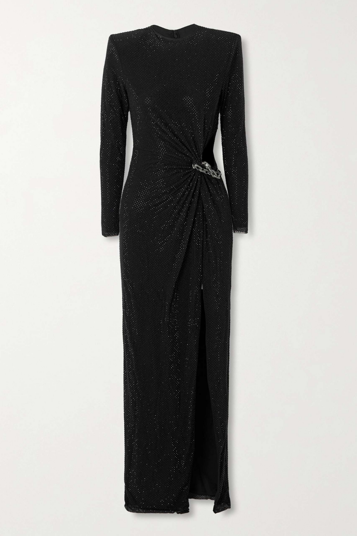 Aquila Crystal Embellished Cutout Maxi Dress - Black