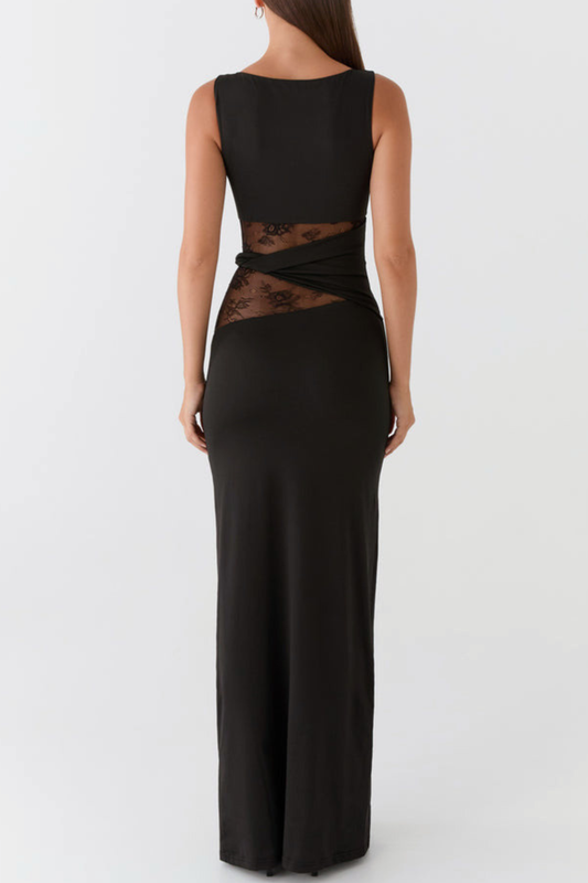 Araluen Sleeveless Lace Maxi Dress - Black