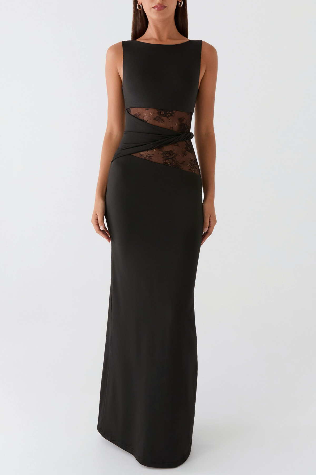 Araluen Sleeveless Lace Maxi Dress - Black