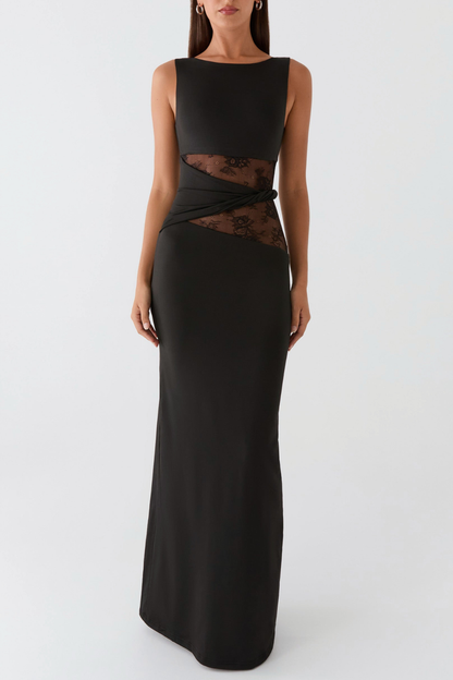 Araluen Sleeveless Lace Maxi Dress - Black