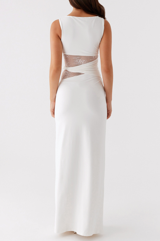Araluen Sleeveless Lace Maxi Dress - White