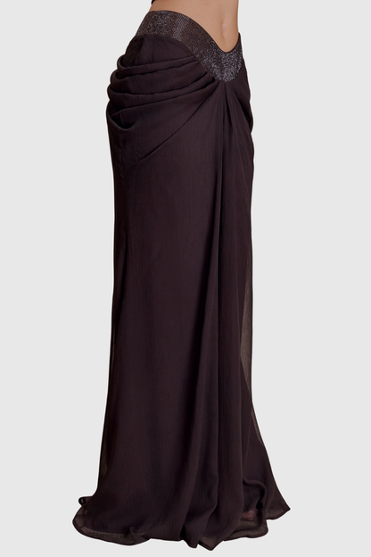 Arcelia Halter Crystal Top & Maxi Skirt Set