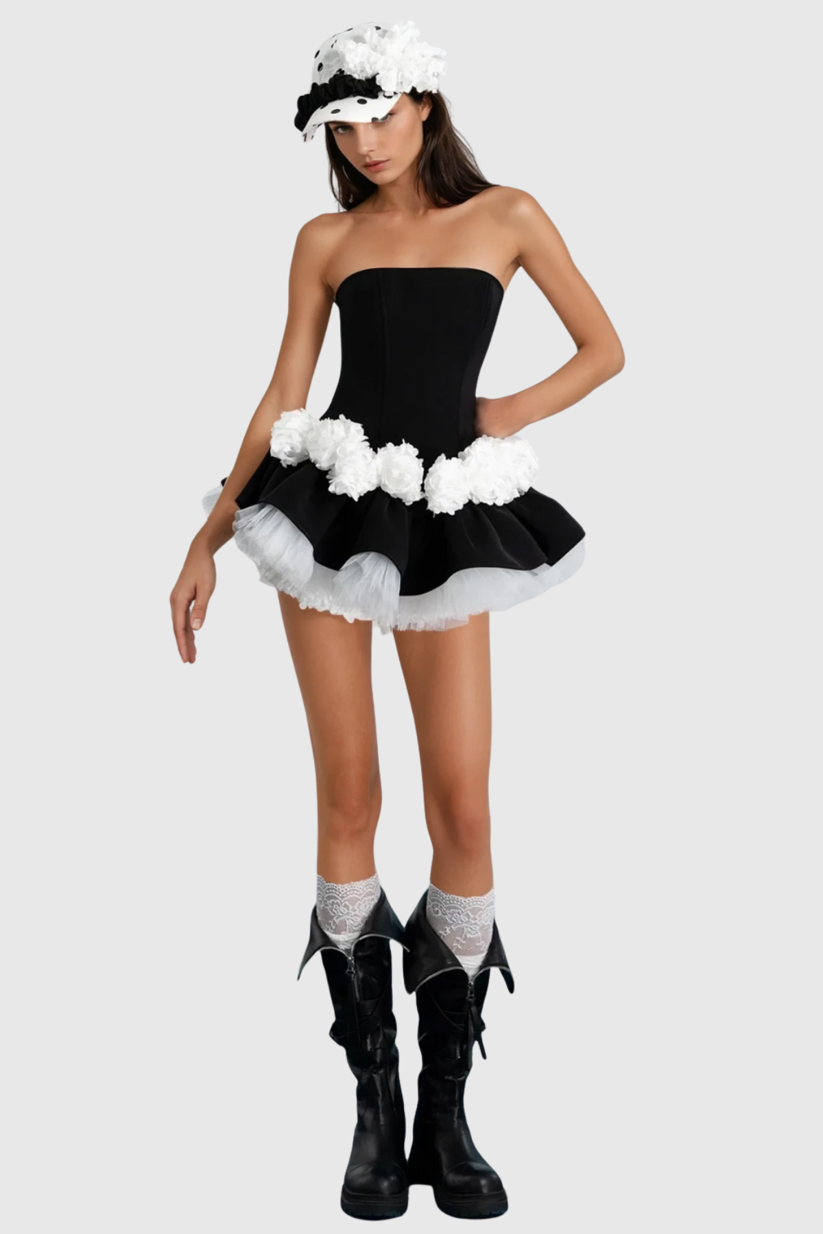 Archer Floral Strapless Mini Dress & Shorts Set