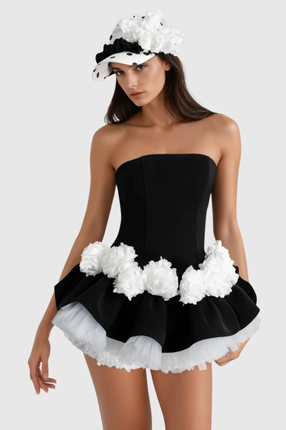 Archer Floral Strapless Mini Dress & Shorts Set
