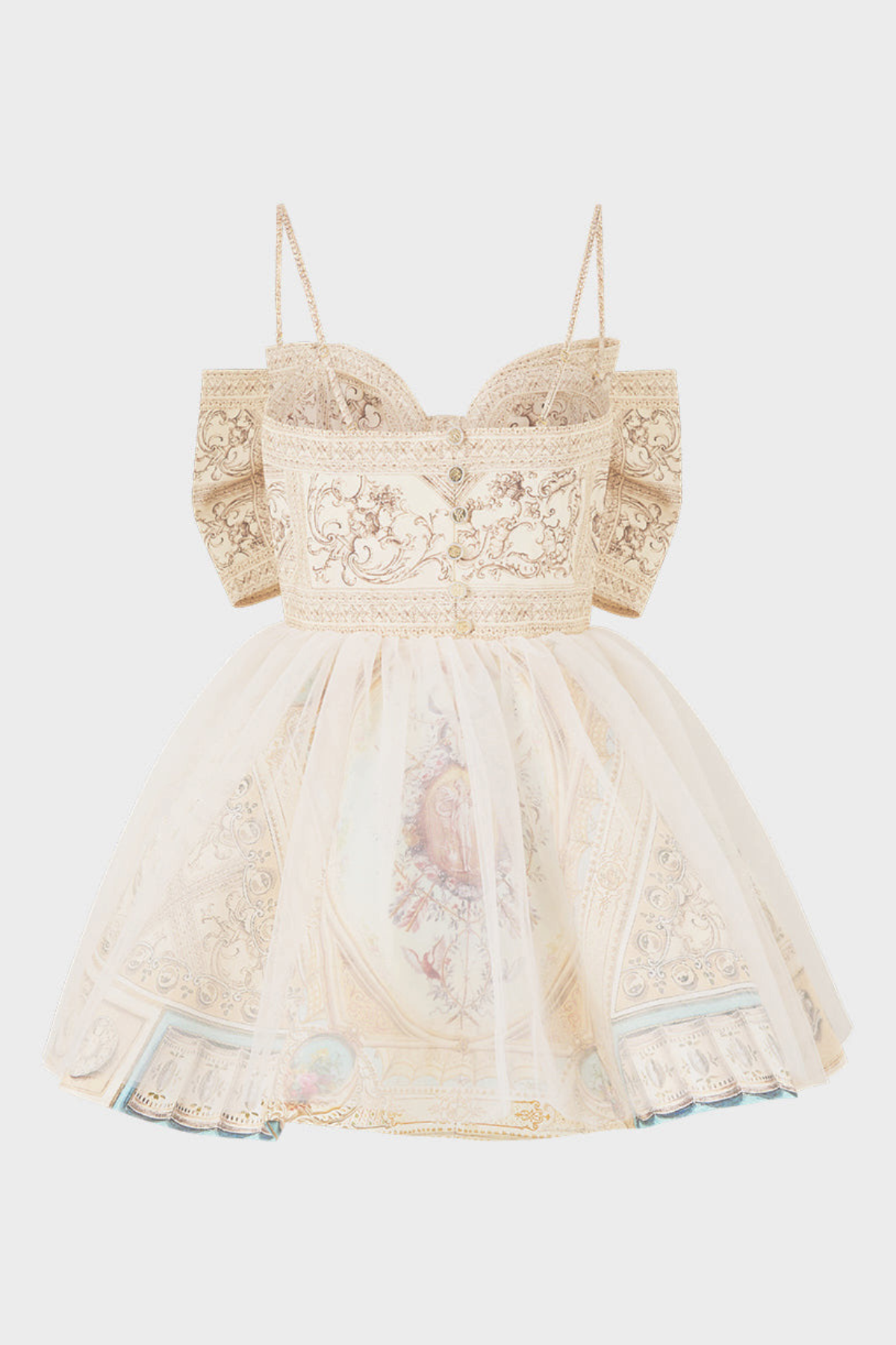 Arla Bow Print Mini Dress