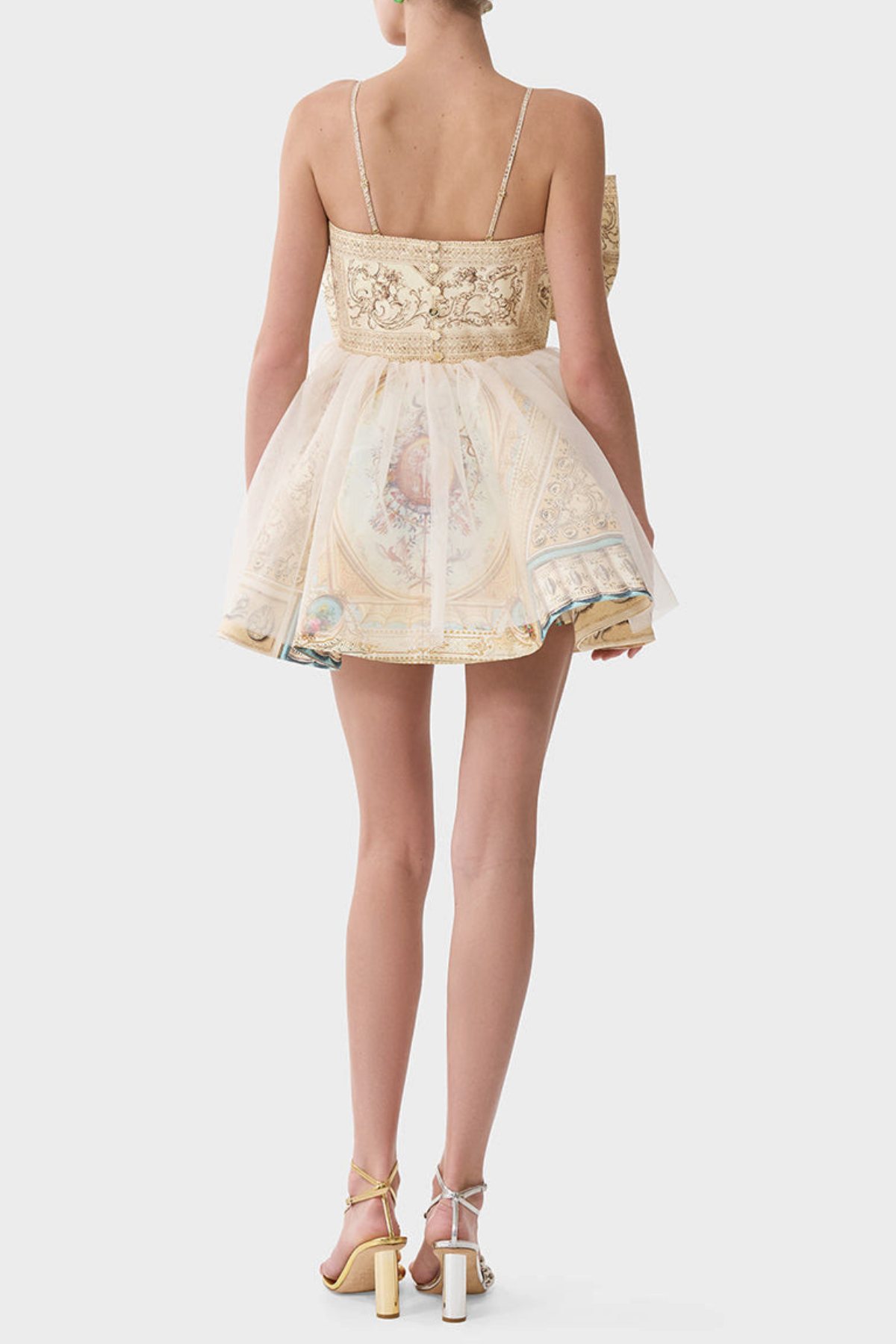 Arla Bow Print Mini Dress
