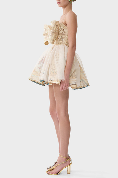 Arla Bow Print Mini Dress