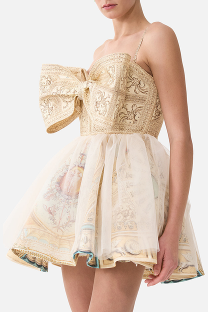 Arla Bow Print Mini Dress